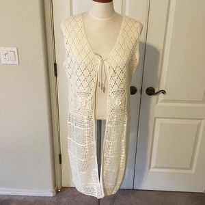 Duster Length Crocheted Vest